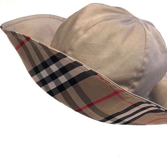BURBERRY Y2K ORIGINAL PRINT WOMEN'S NOVA CHECK REVERSIBLE BUCKET HAT - VINTAGE - Picture 6 of 10